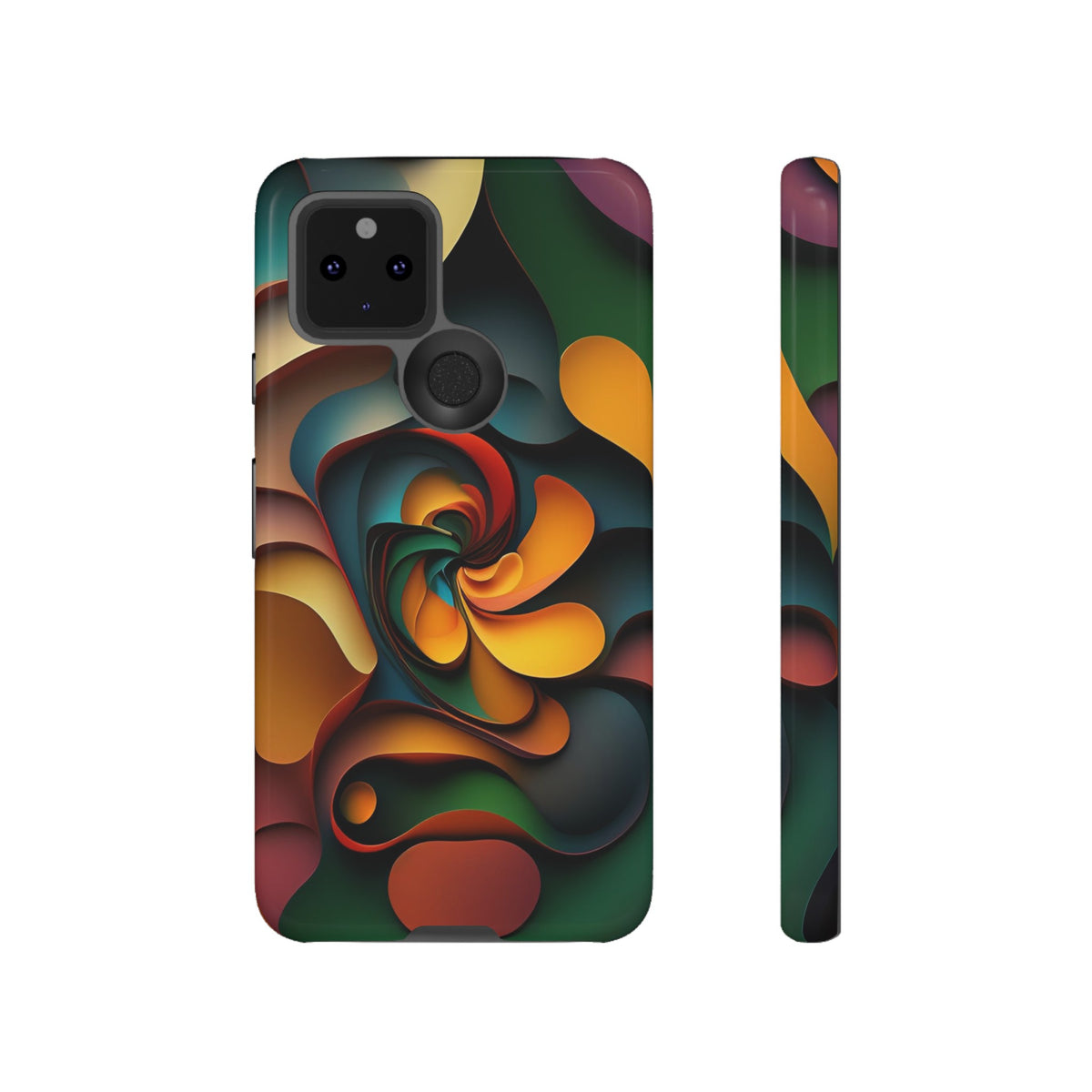 Colorful abstract design with a spiral design Tough Phone Cases