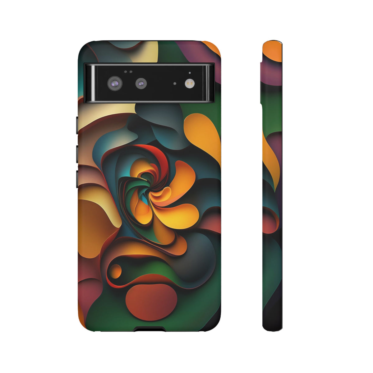 Colorful abstract design with a spiral design Tough Phone Cases