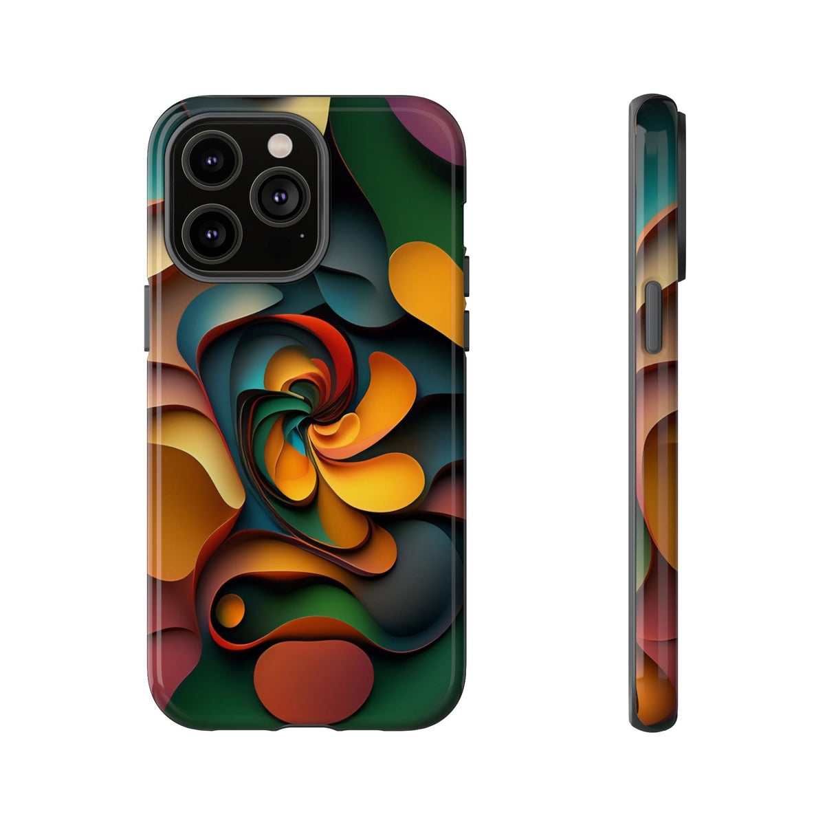 Colorful abstract design with a spiral design Tough Phone Cases