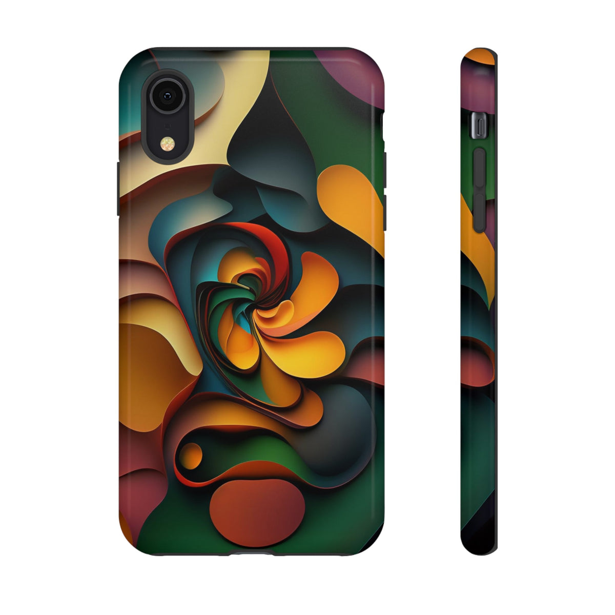 Colorful abstract design with a spiral design Tough Phone Cases