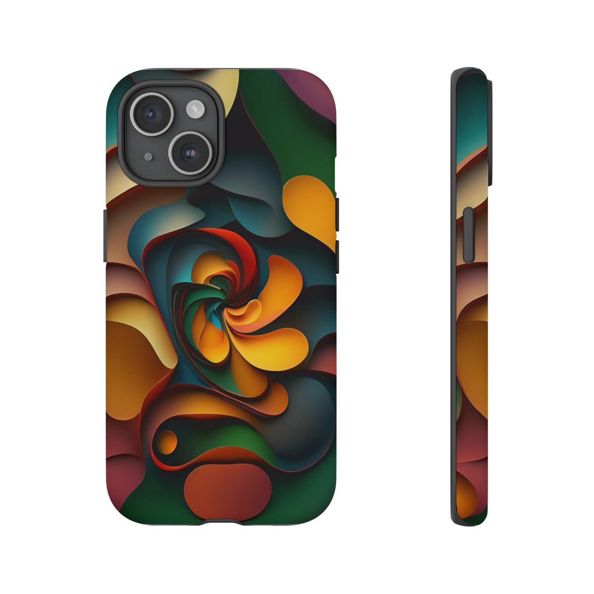 Colorful abstract design with a spiral design Tough Phone Cases