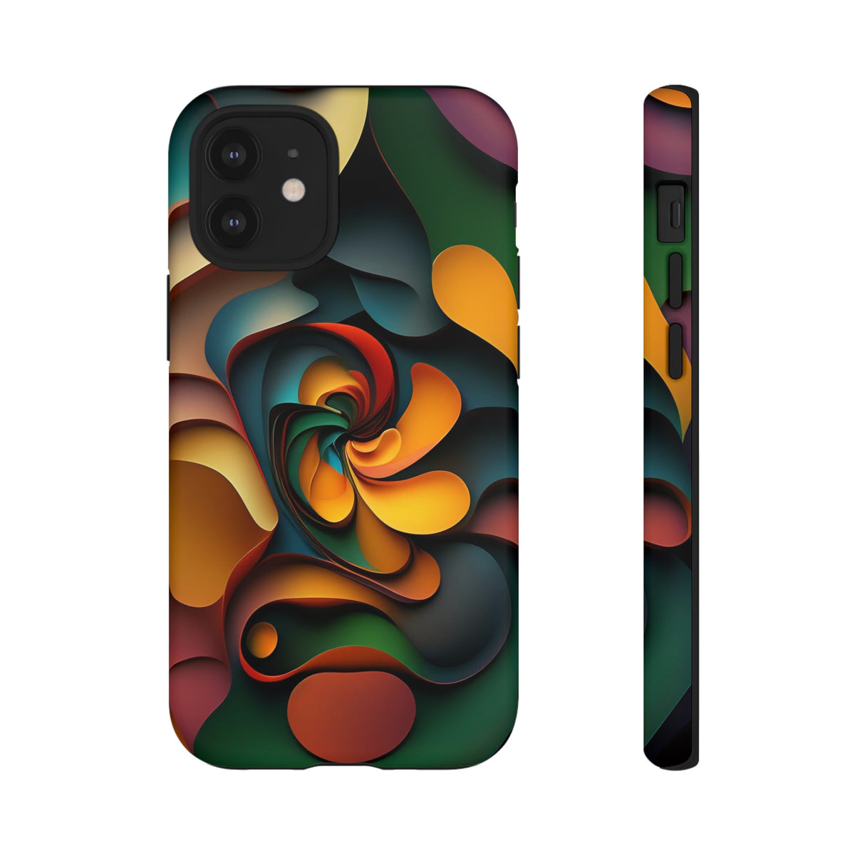 Colorful abstract design with a spiral design Tough Phone Cases