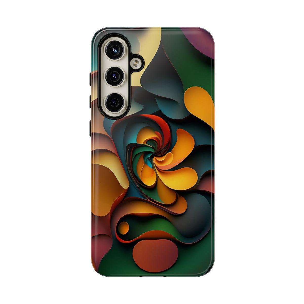 Colorful abstract design with a spiral design Tough Phone Cases