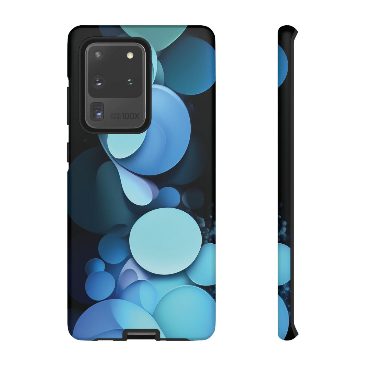 Abstract Blue balls in black Tough Phone Case