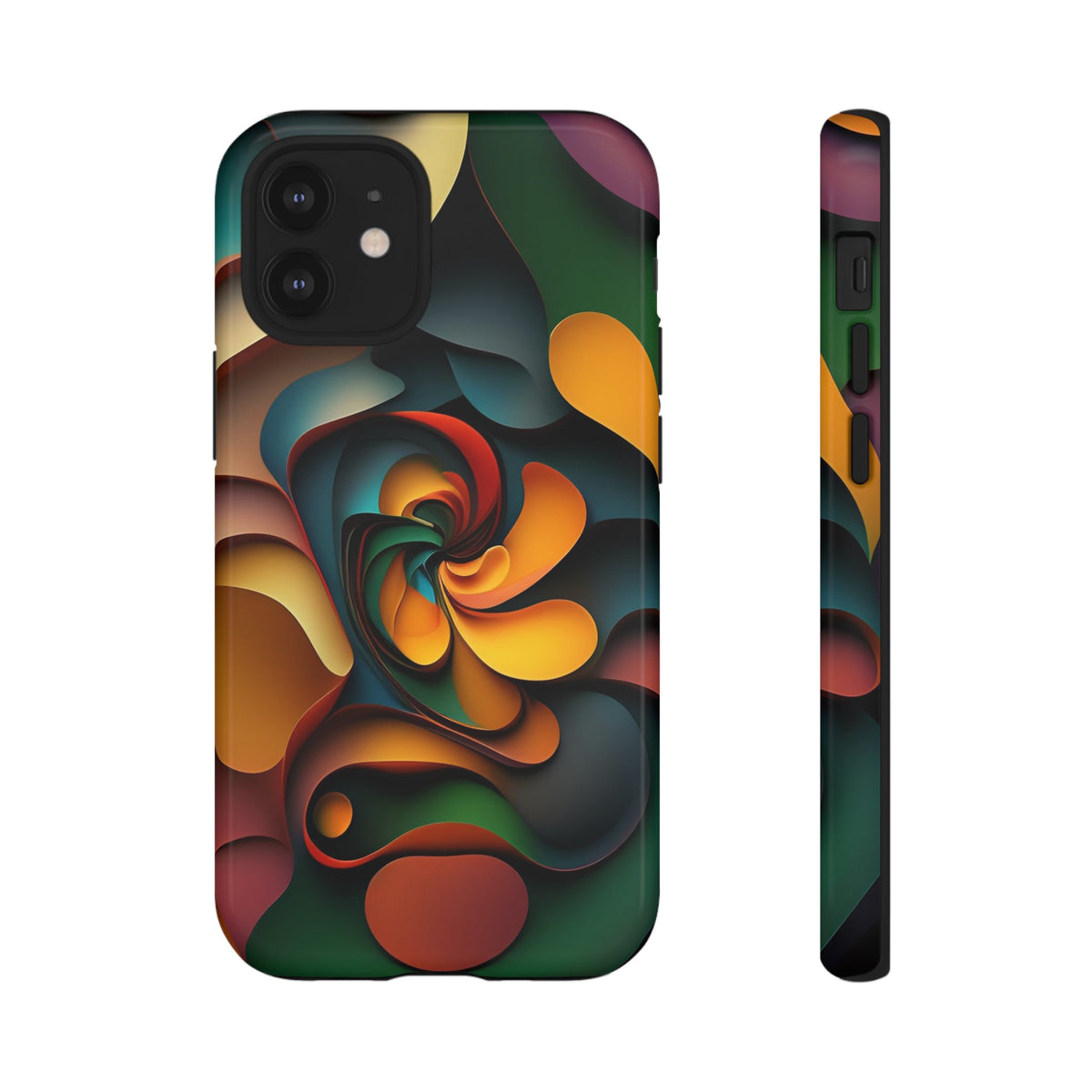 Colorful abstract design with a spiral design Tough Phone Cases