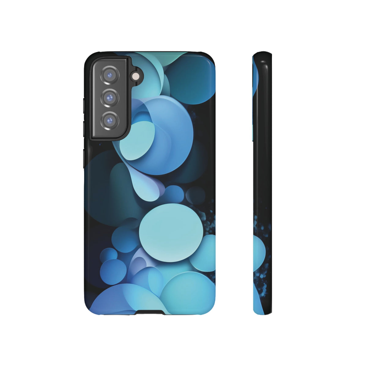 Abstract Blue balls in black Tough Phone Case