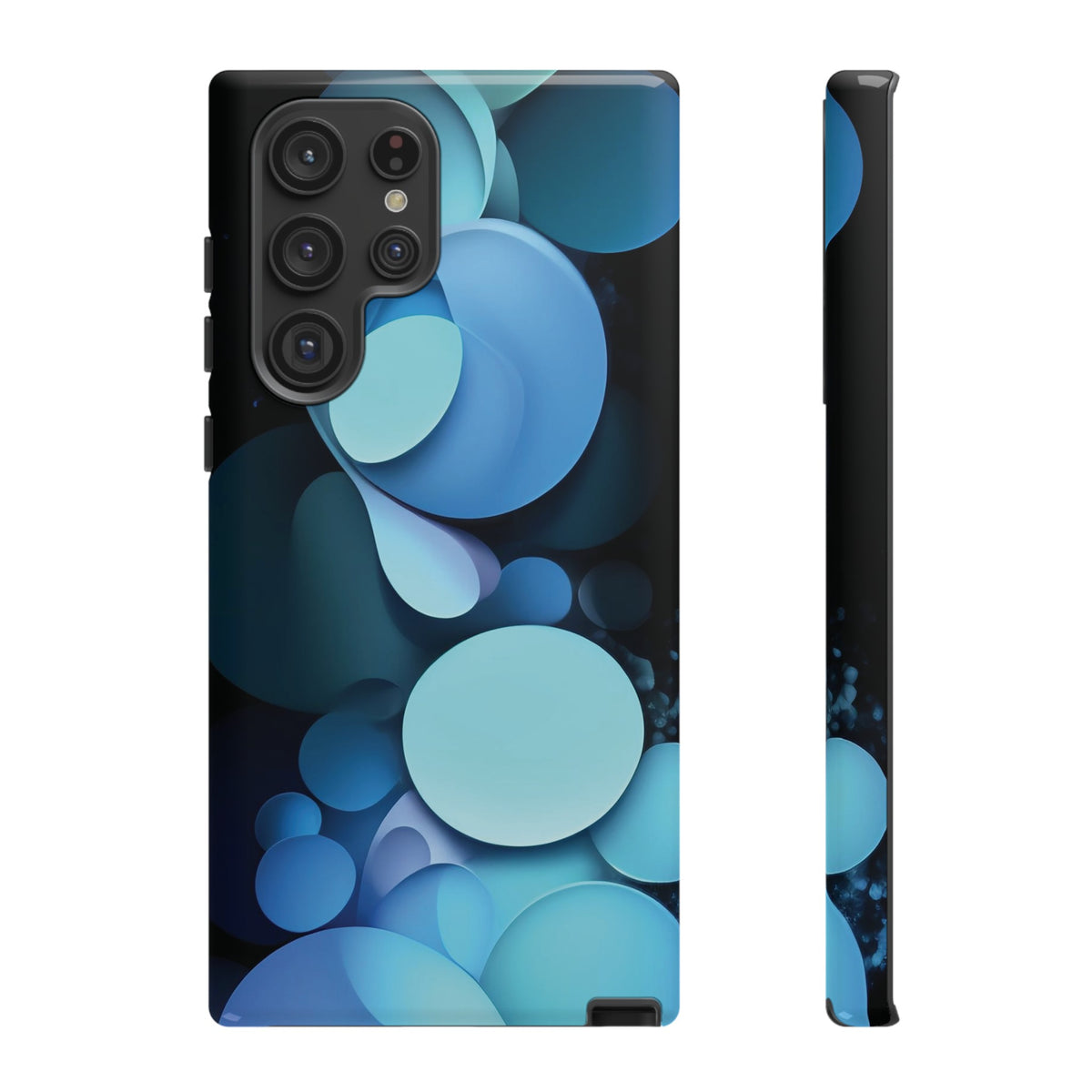 Abstract Blue balls in black Tough Phone Case