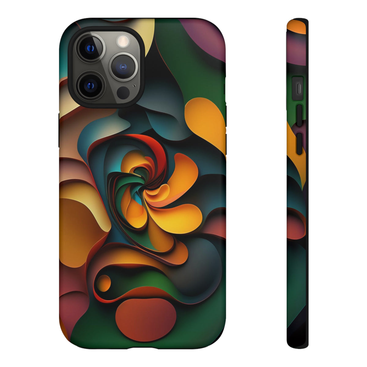 Colorful abstract design with a spiral design Tough Phone Cases