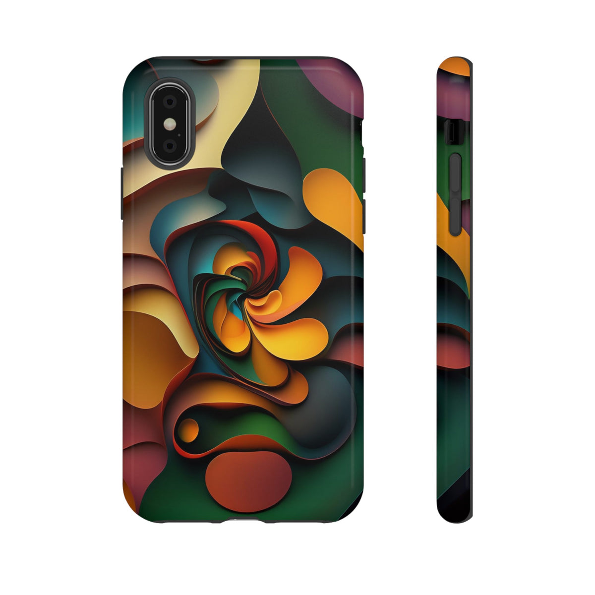 Colorful abstract design with a spiral design Tough Phone Cases