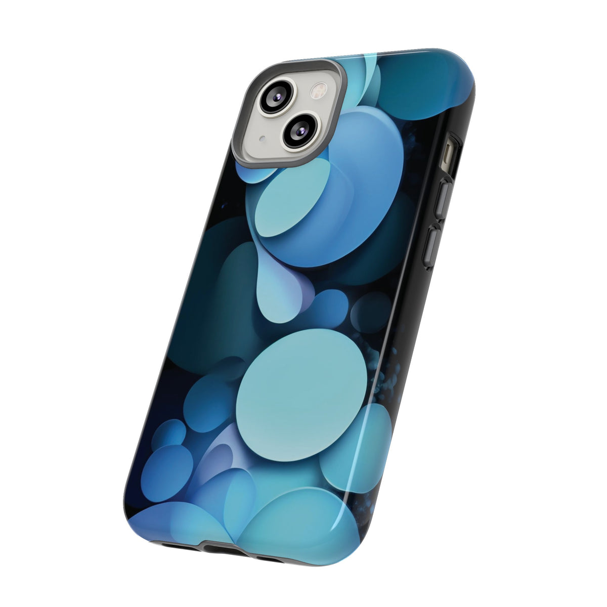 Abstract Blue balls in black Tough Phone Case