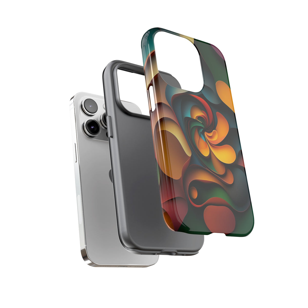 Colorful abstract design with a spiral design Tough Phone Cases