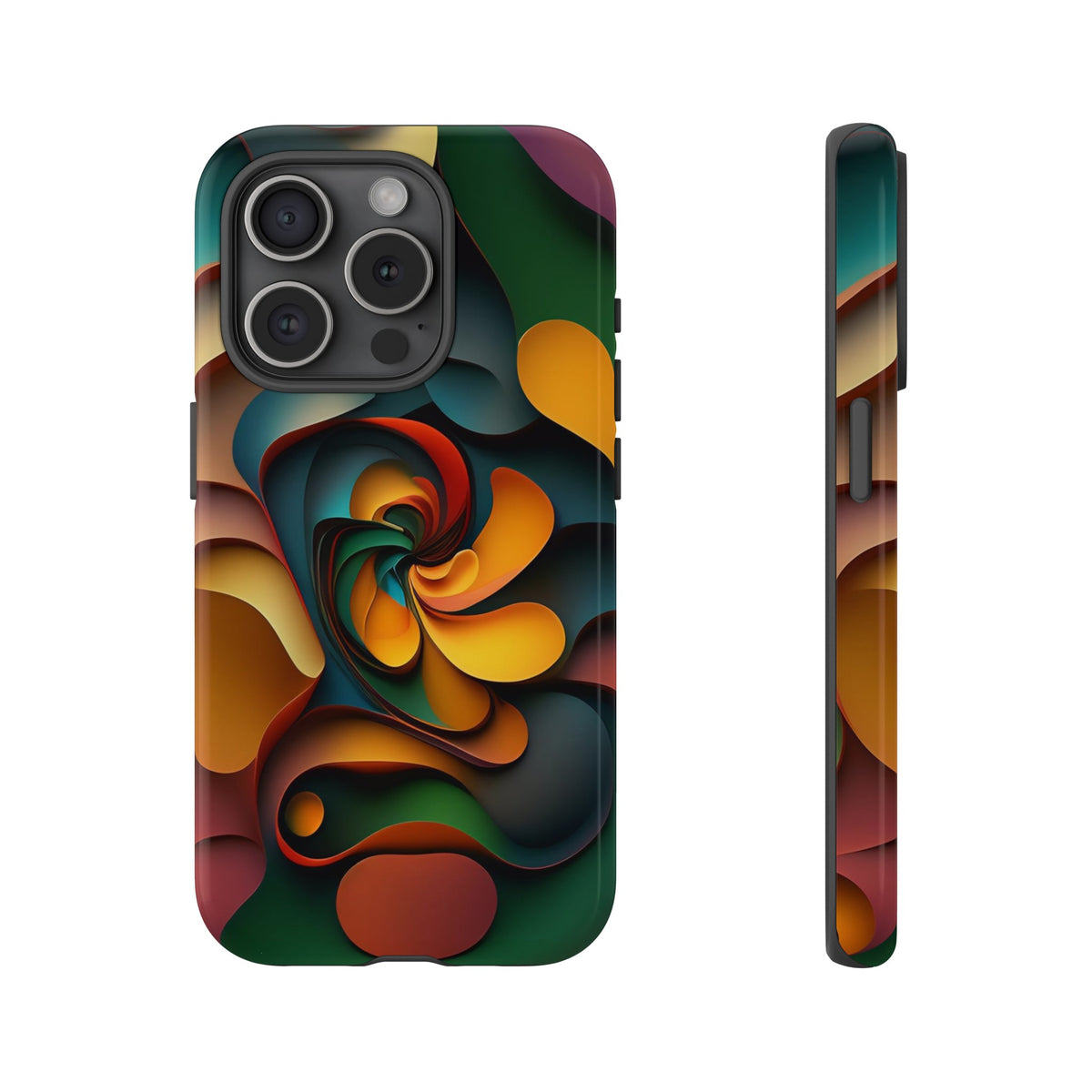 Colorful abstract design with a spiral design Tough Phone Cases