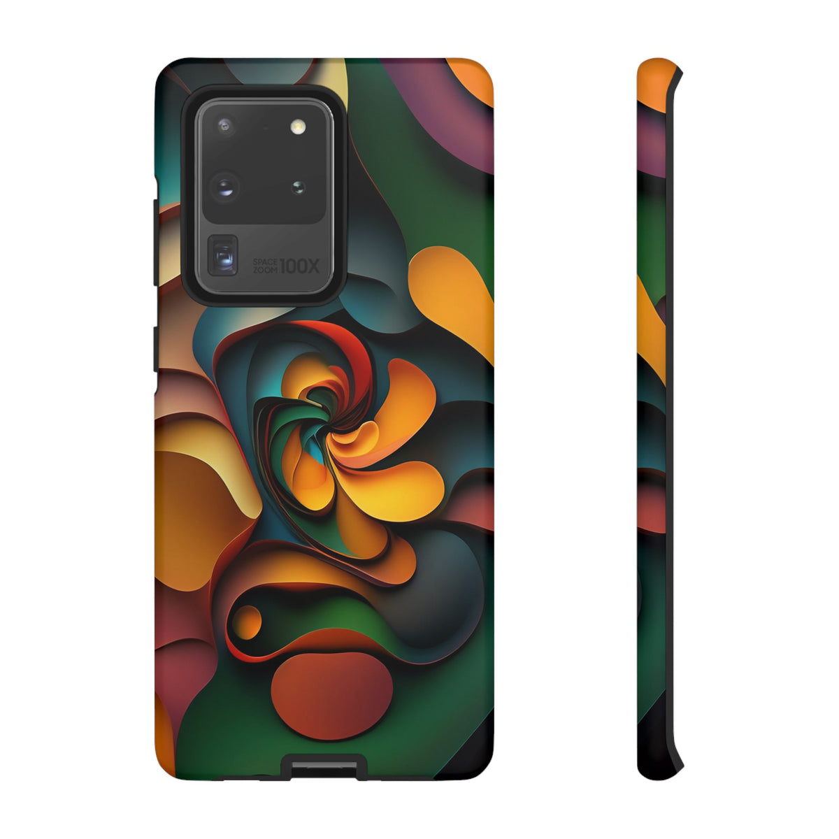 Colorful abstract design with a spiral design Tough Phone Cases