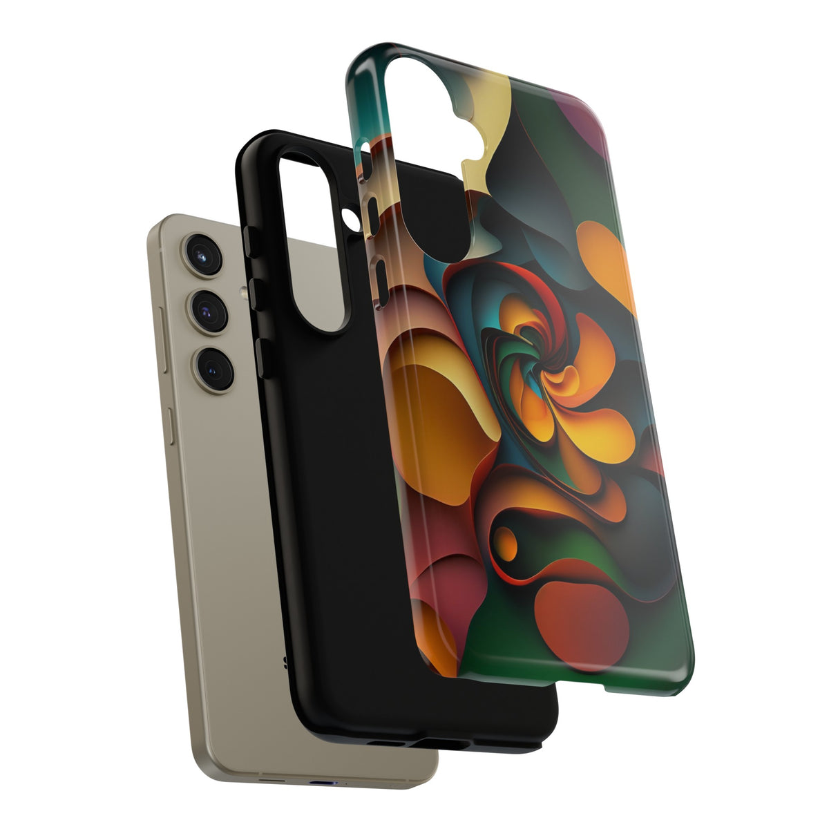 Colorful abstract design with a spiral design Tough Phone Cases