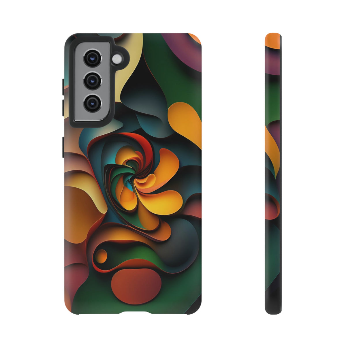 Colorful abstract design with a spiral design Tough Phone Cases