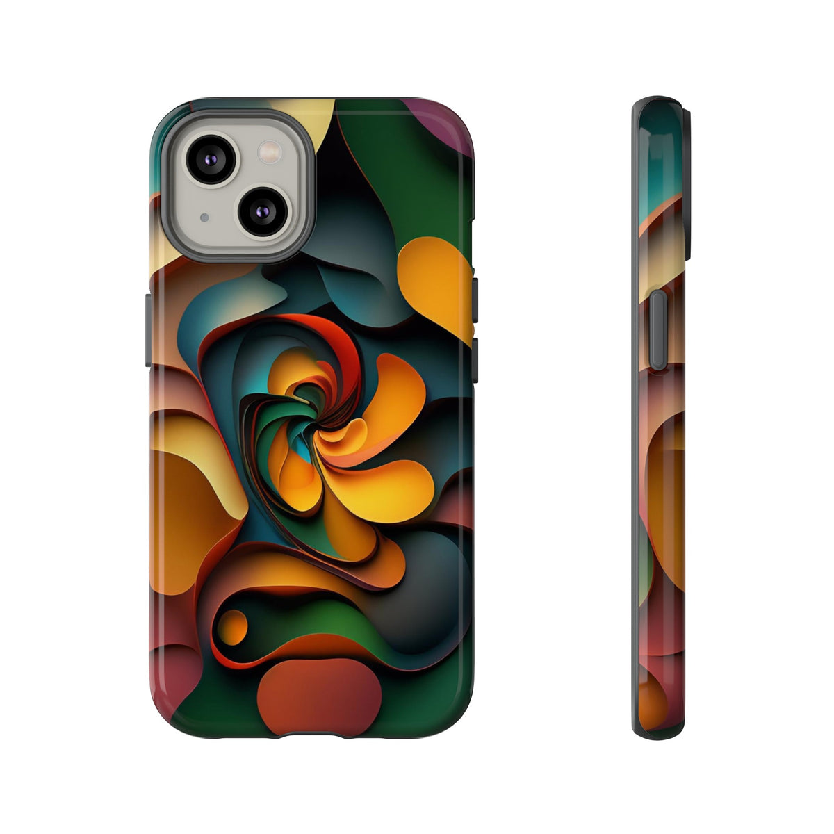 Colorful abstract design with a spiral design Tough Phone Cases