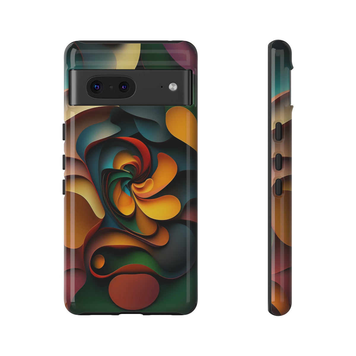 Colorful abstract design with a spiral design Tough Phone Cases