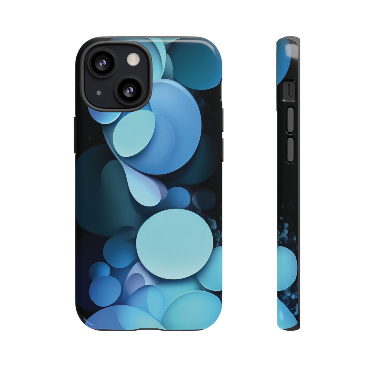 Abstract Blue balls in black Tough Phone Case