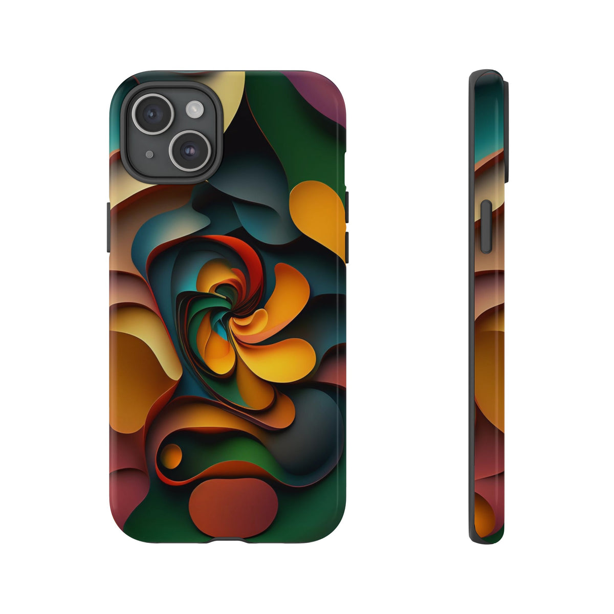 Colorful abstract design with a spiral design Tough Phone Cases