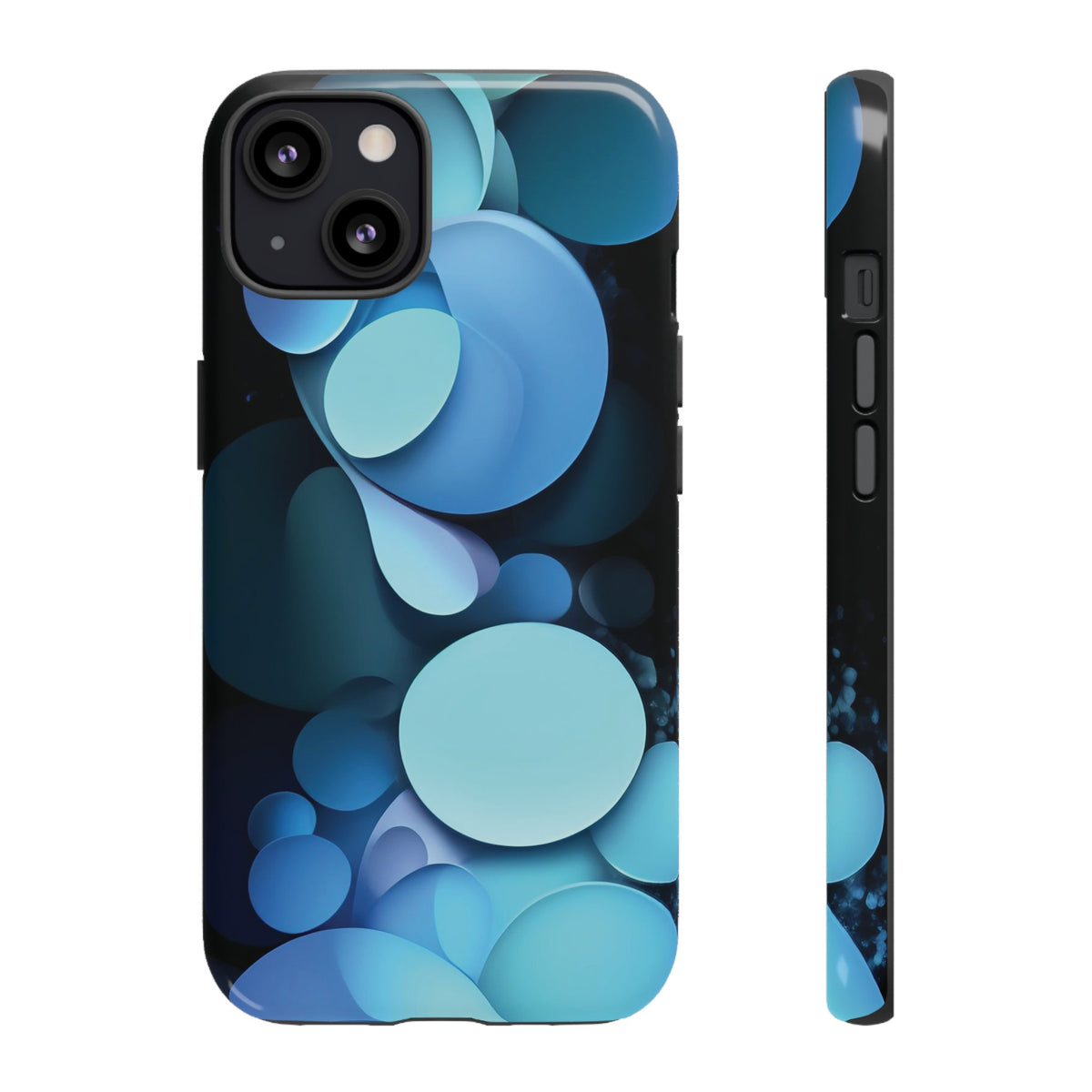 Abstract Blue balls in black Tough Phone Case