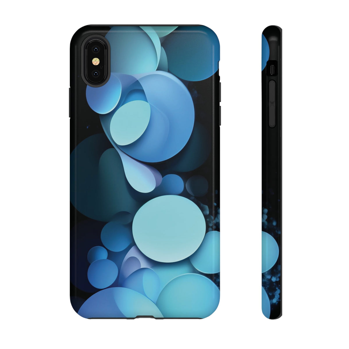 Abstract Blue balls in black Tough Phone Case