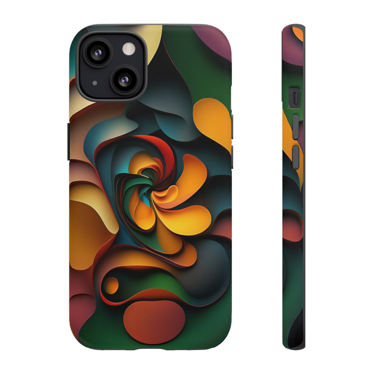 Colorful abstract design with a spiral design Tough Phone Cases