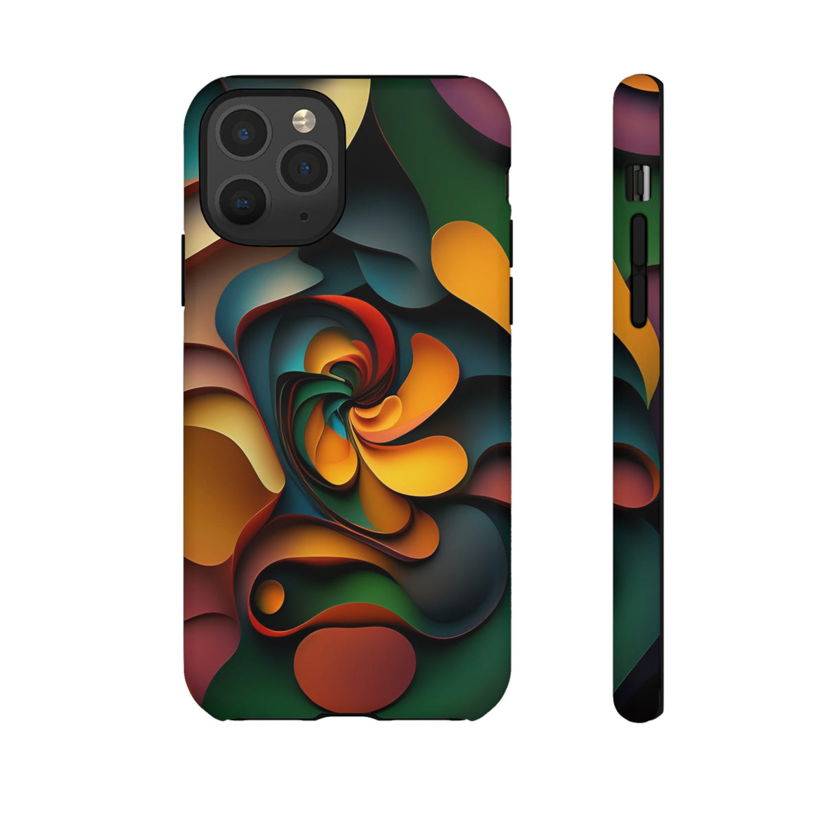 Colorful abstract design with a spiral design Tough Phone Cases