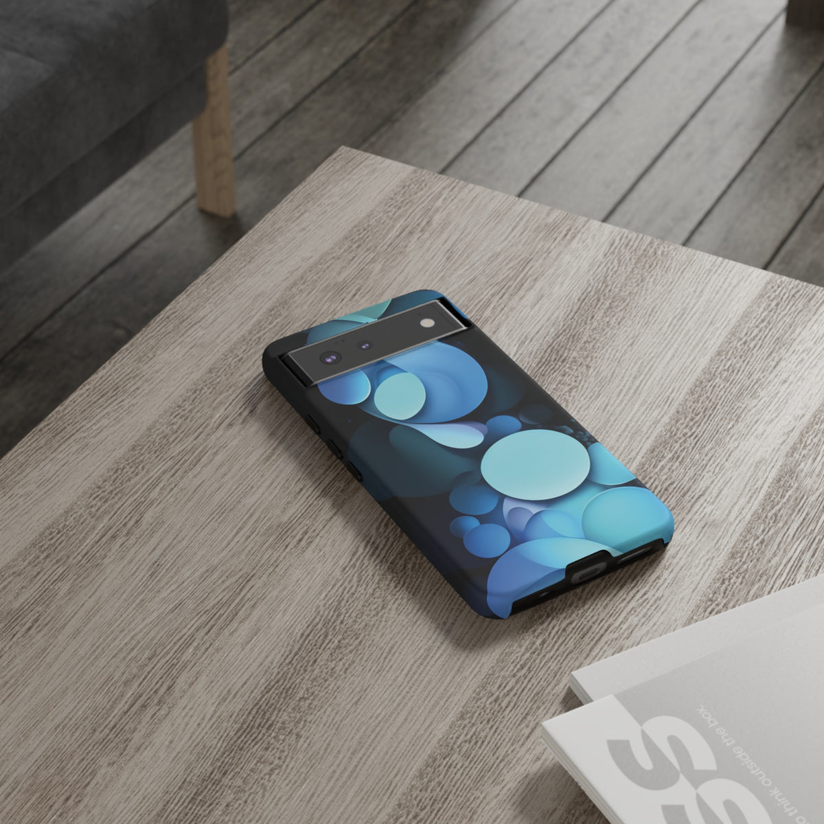 Abstract Blue balls in black Tough Phone Case