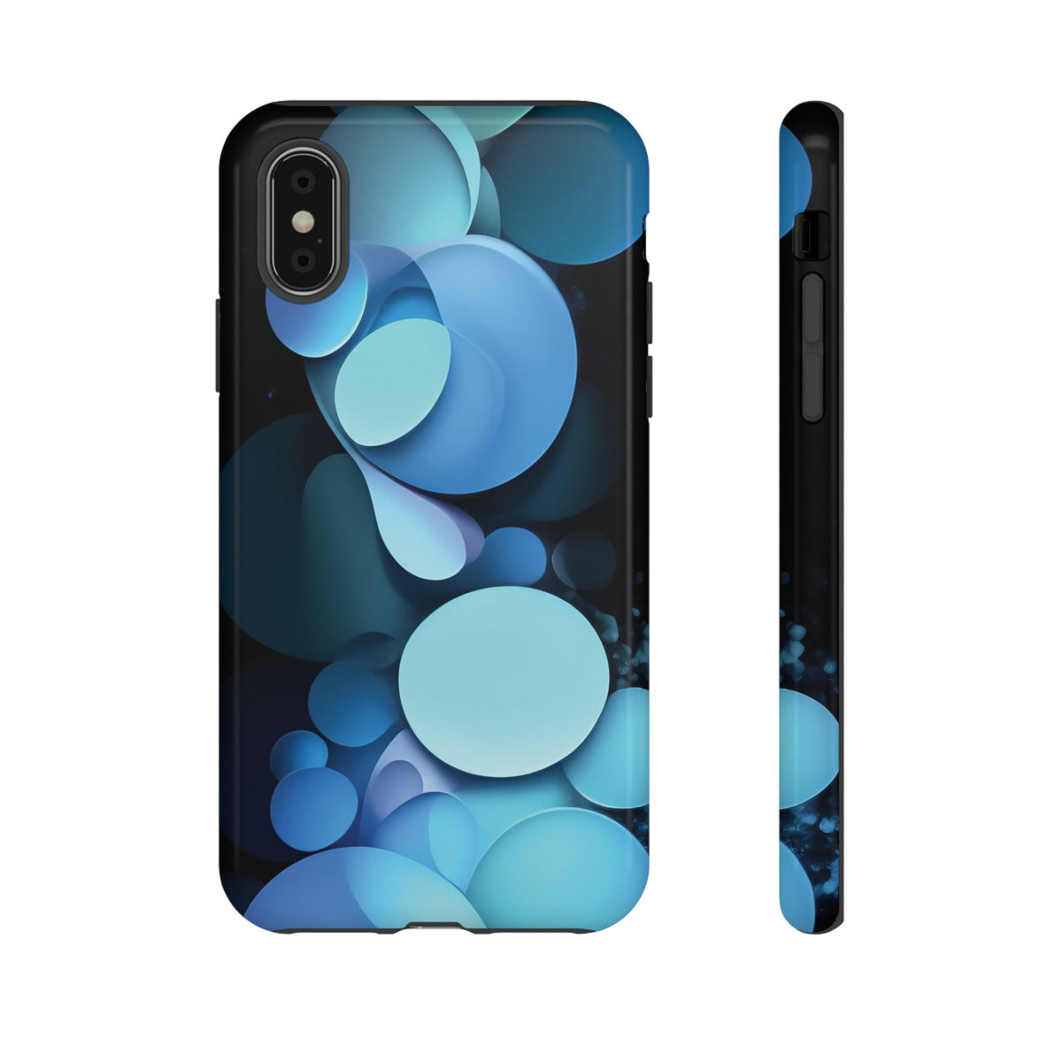 Abstract Blue balls in black Tough Phone Case