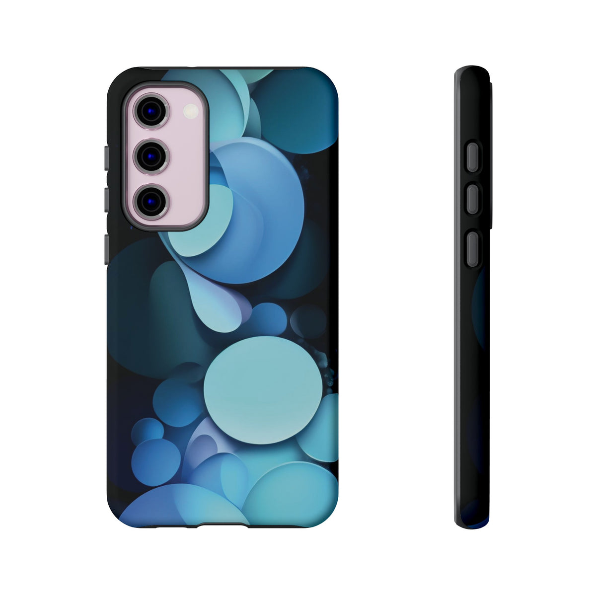 Abstract Blue balls in black Tough Phone Case