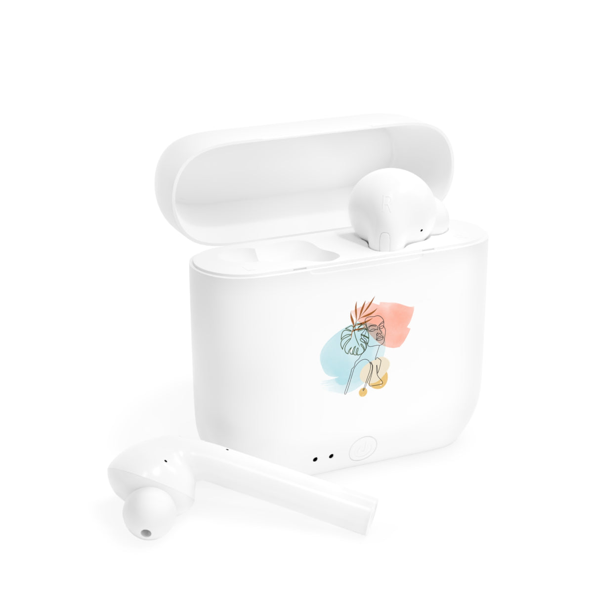 Colorful shapes with Feminine Wireless Earbuds