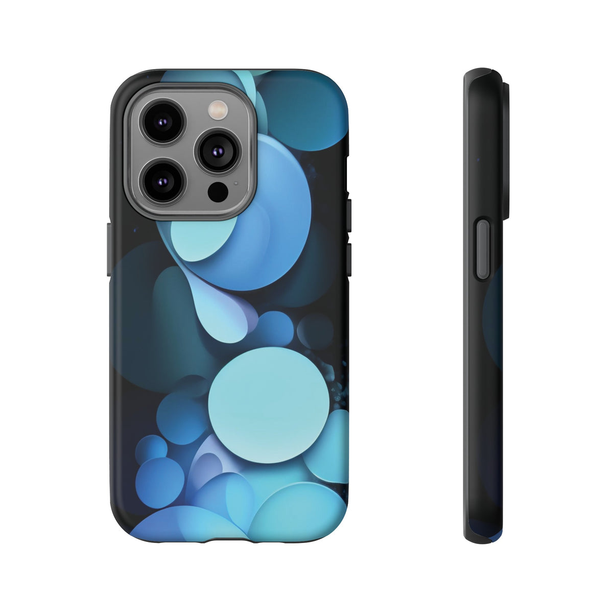 Abstract Blue balls in black Tough Phone Case