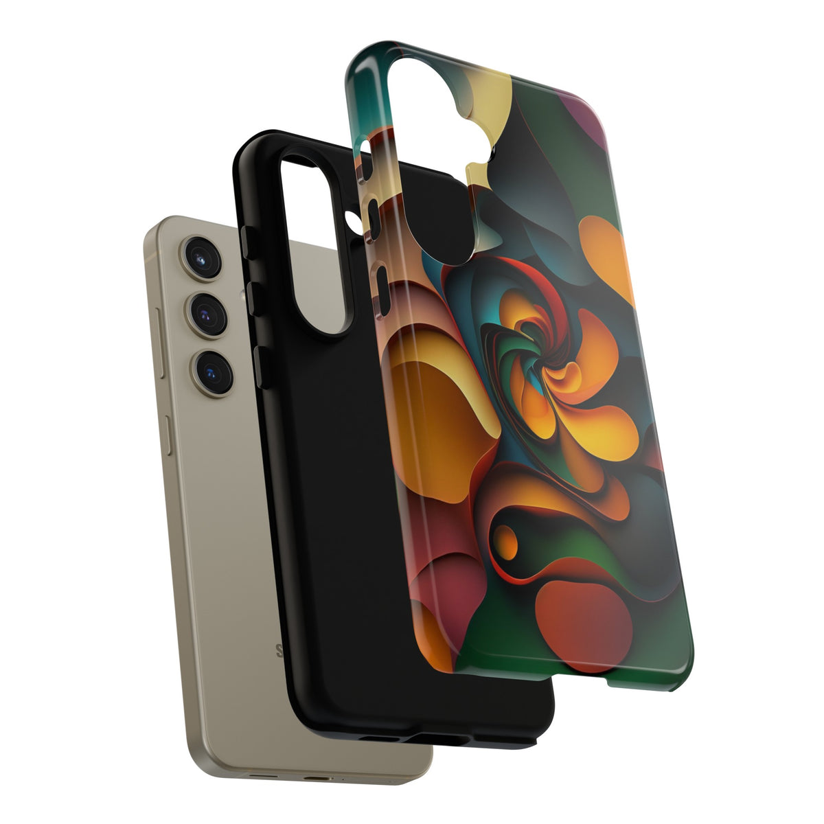 Colorful abstract design with a spiral design Tough Phone Cases