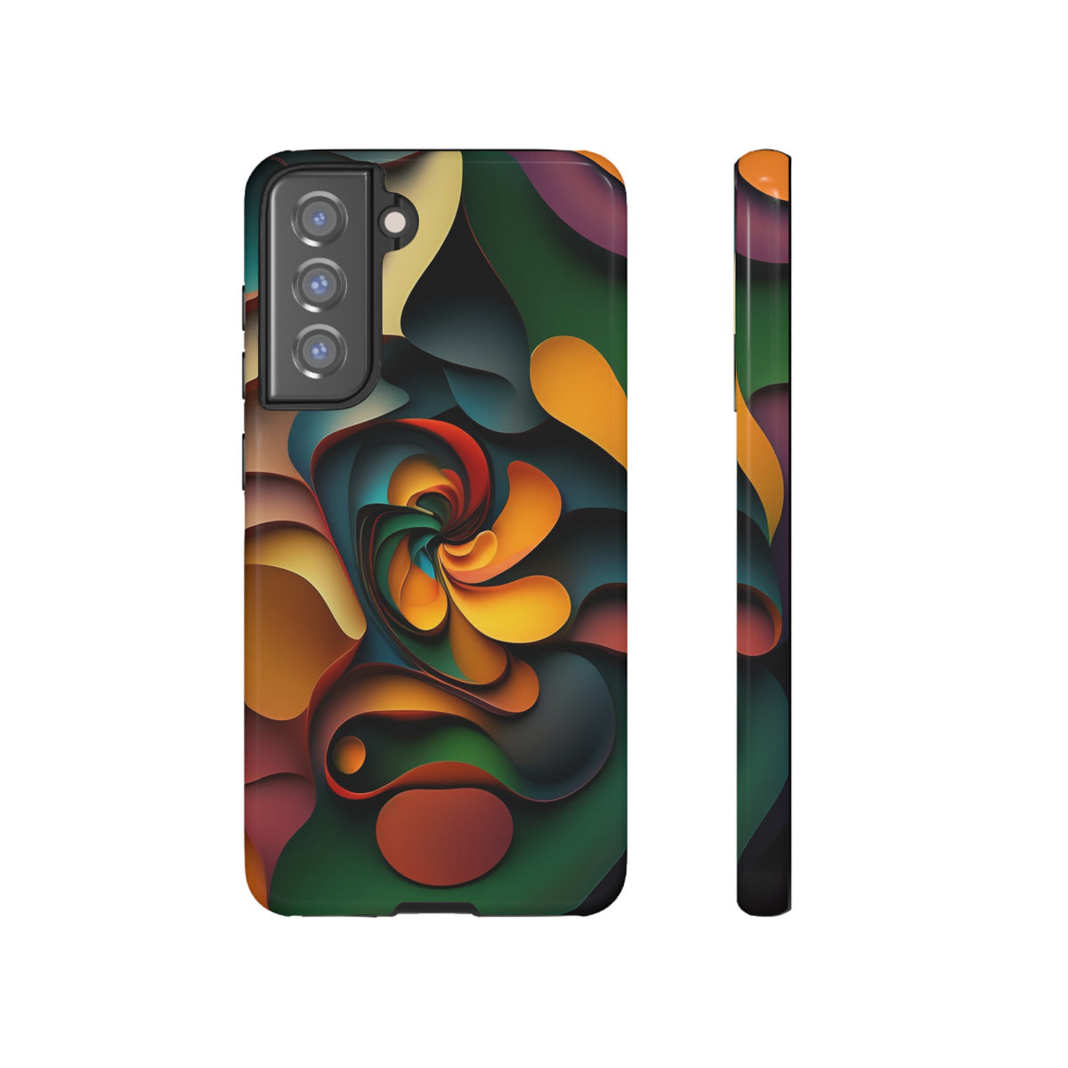 Colorful abstract design with a spiral design Tough Phone Cases