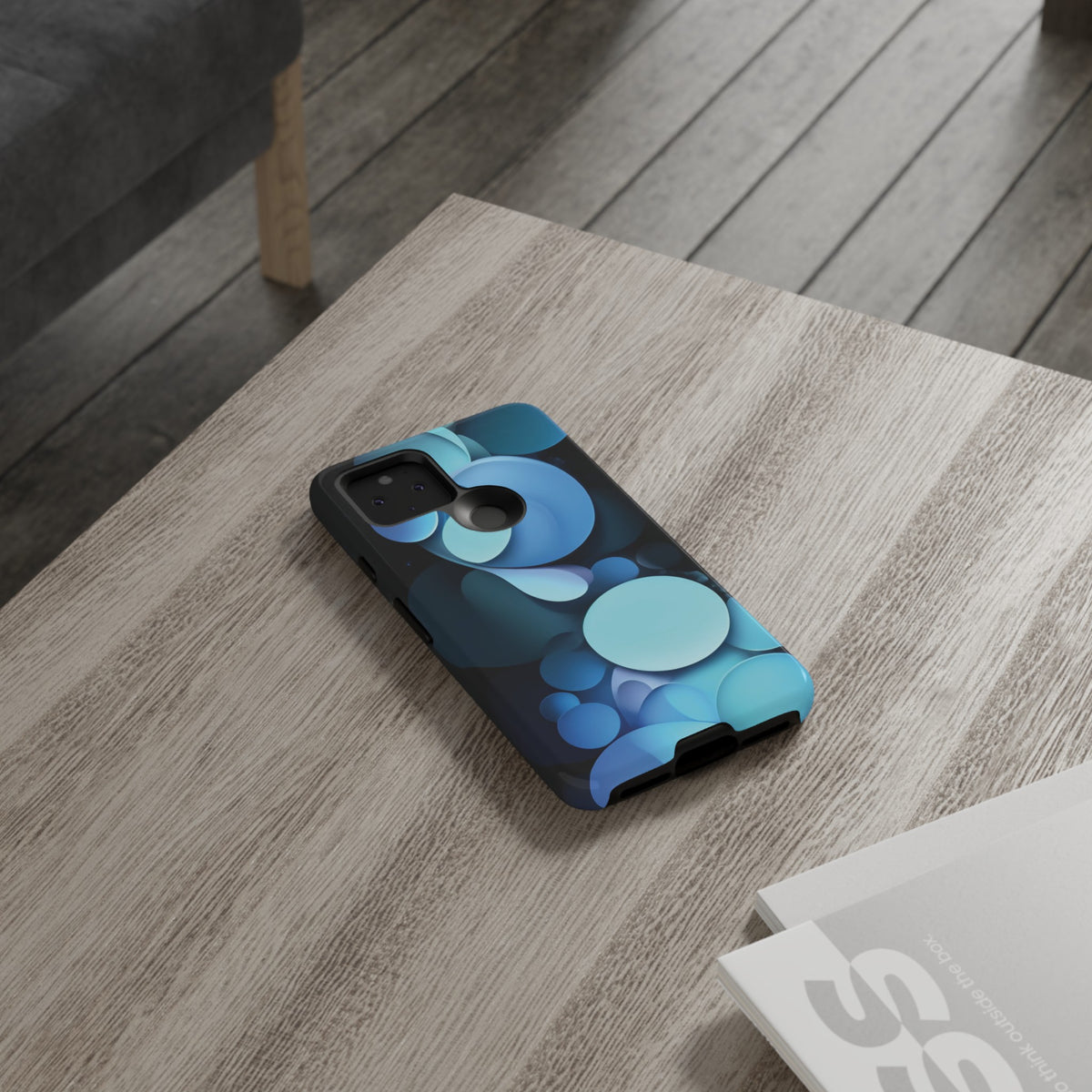 Abstract Blue balls in black Tough Phone Case