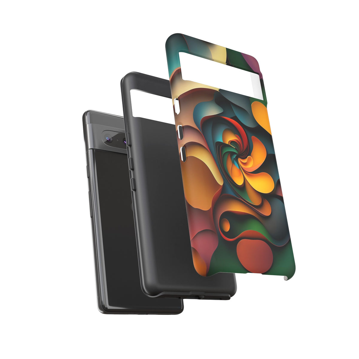 Colorful abstract design with a spiral design Tough Phone Cases