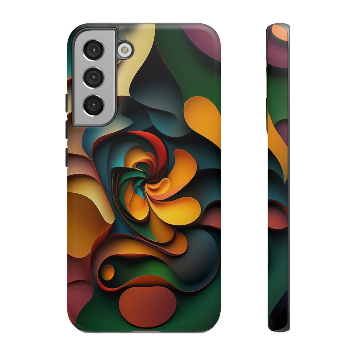 Colorful abstract design with a spiral design Tough Phone Cases