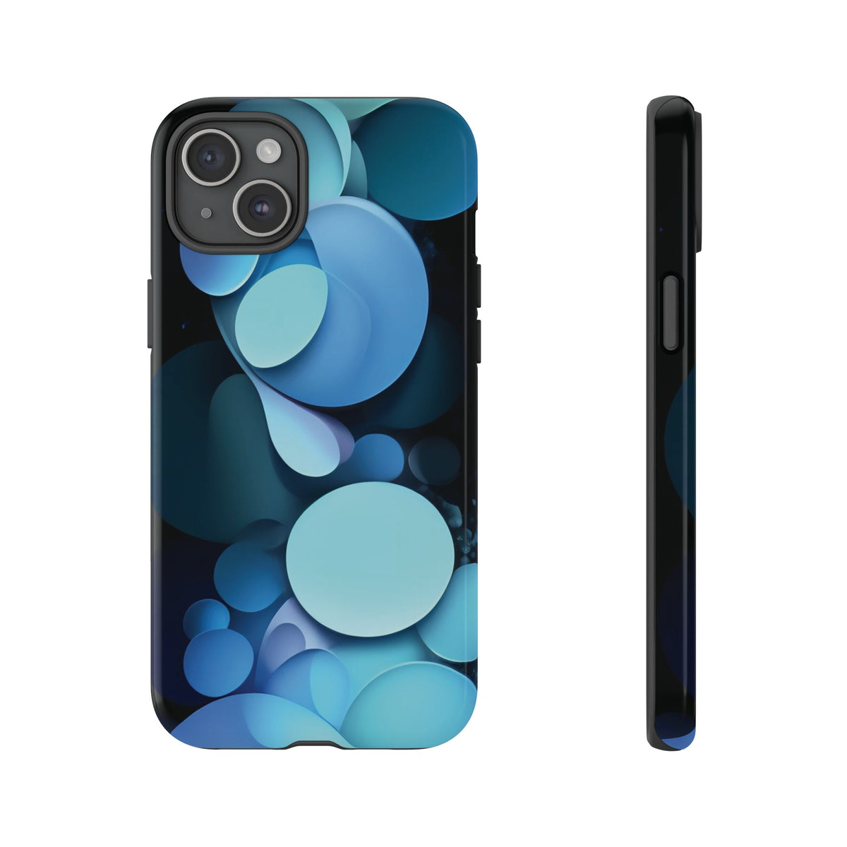 Abstract Blue balls in black Tough Phone Case