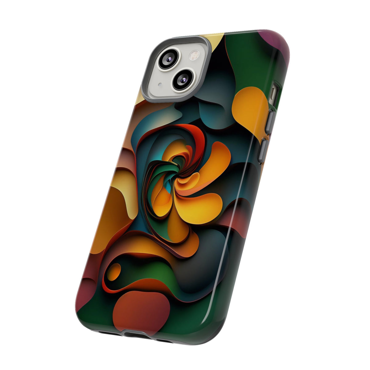 Colorful abstract design with a spiral design Tough Phone Cases