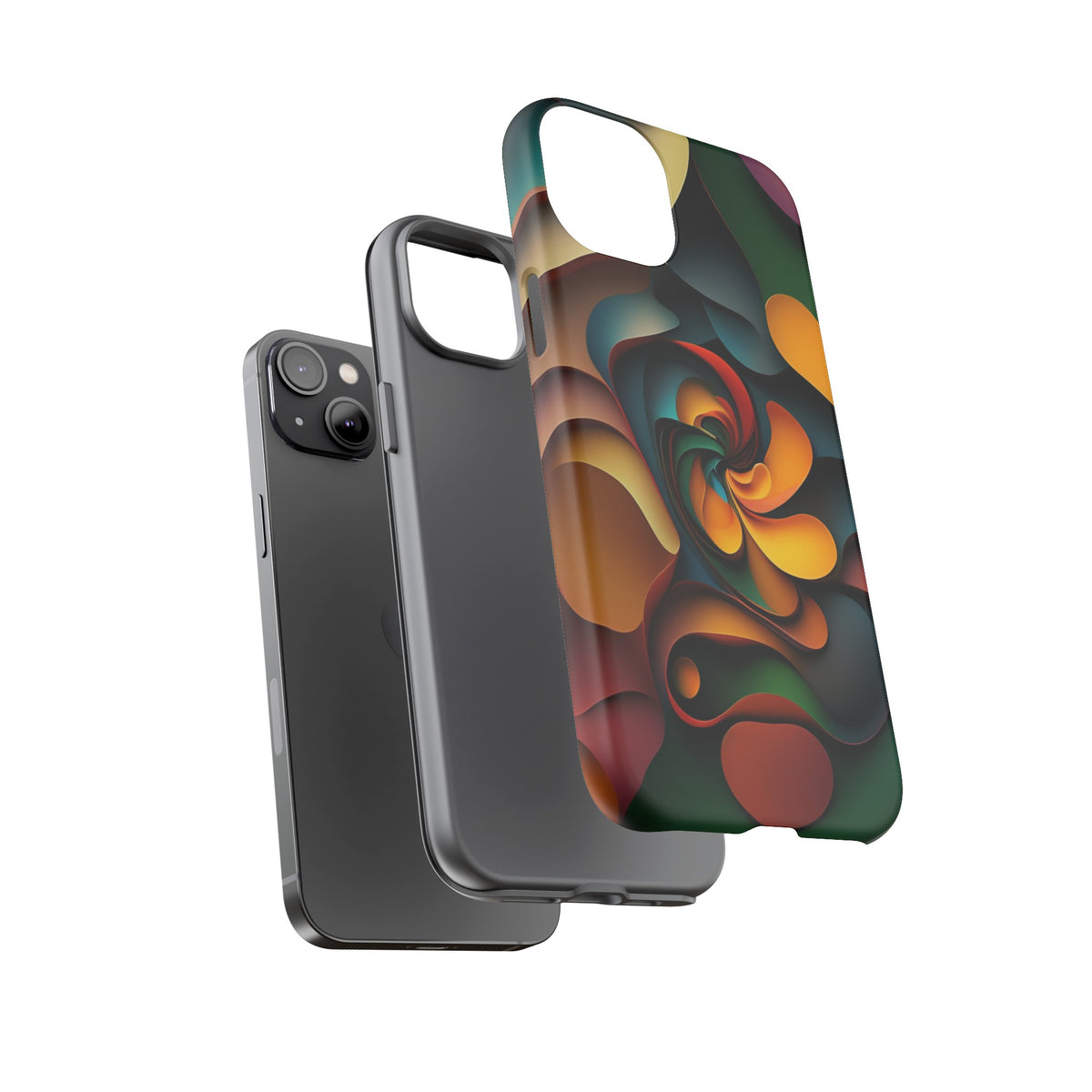 Colorful abstract design with a spiral design Tough Phone Cases