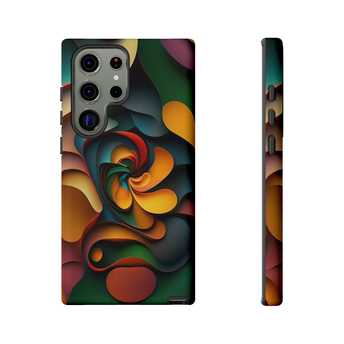 Colorful abstract design with a spiral design Tough Phone Cases