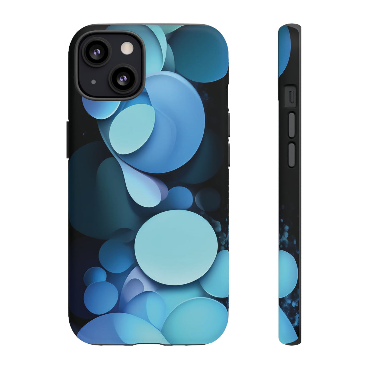 Abstract Blue balls in black Tough Phone Case