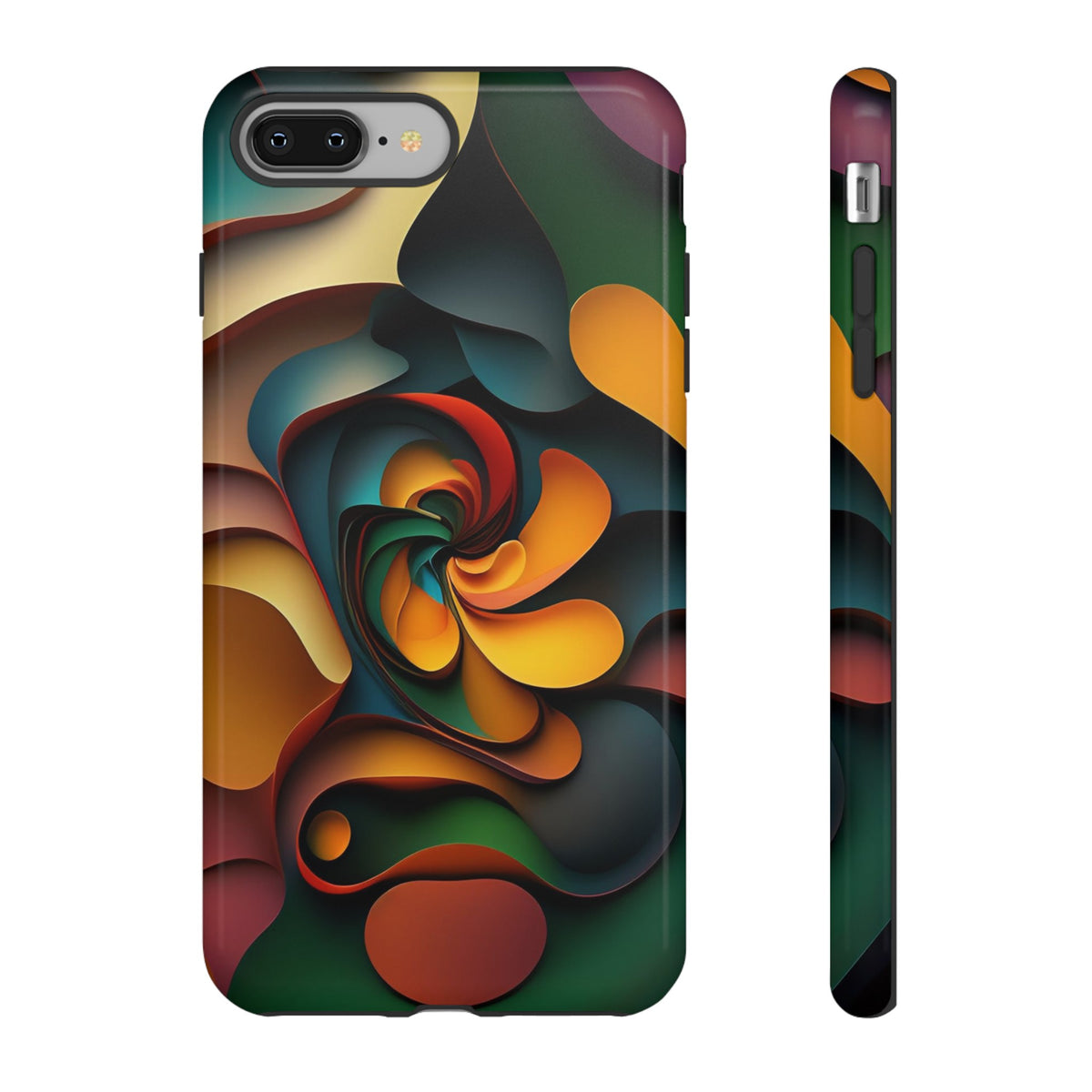 Colorful abstract design with a spiral design Tough Phone Cases