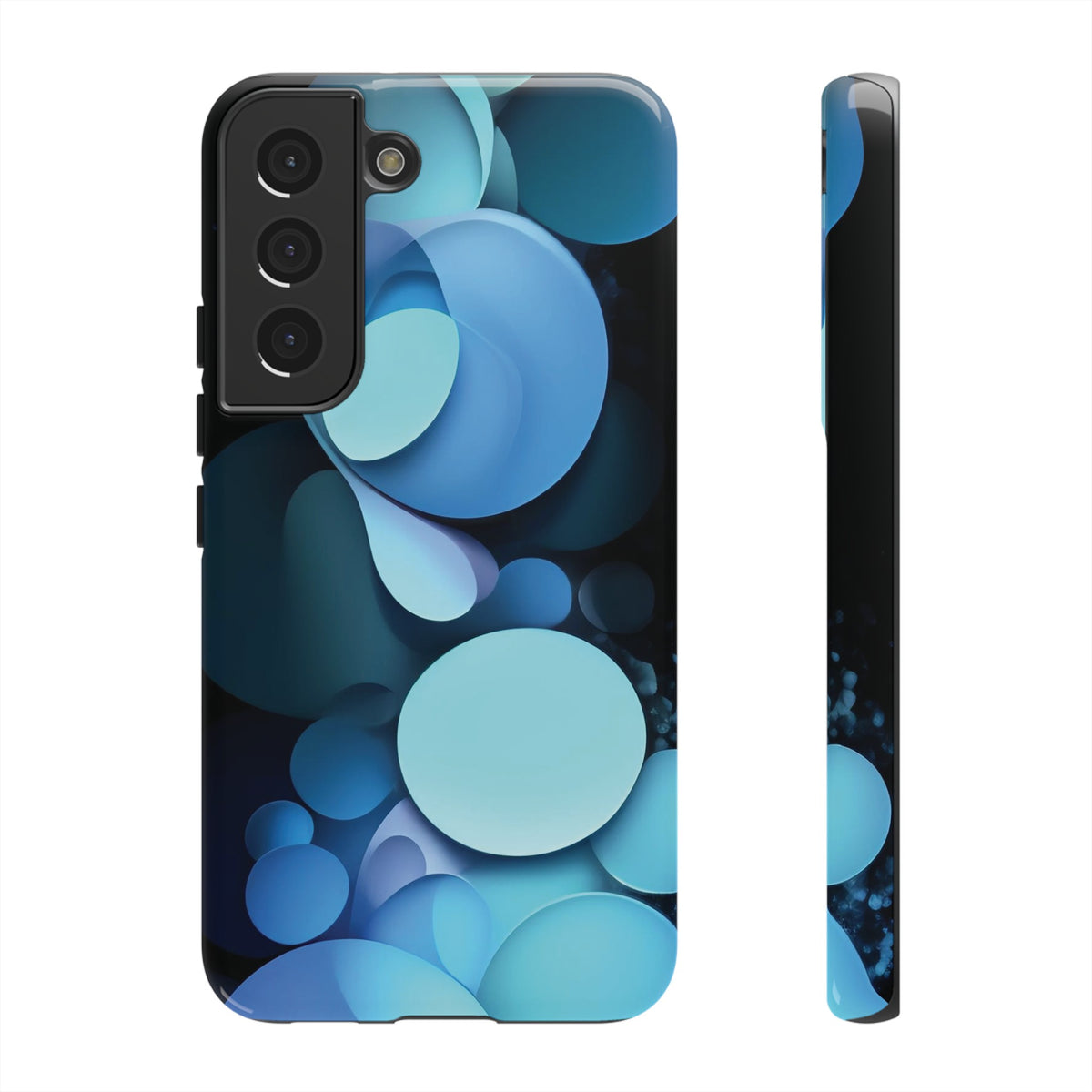 Abstract Blue balls in black Tough Phone Case