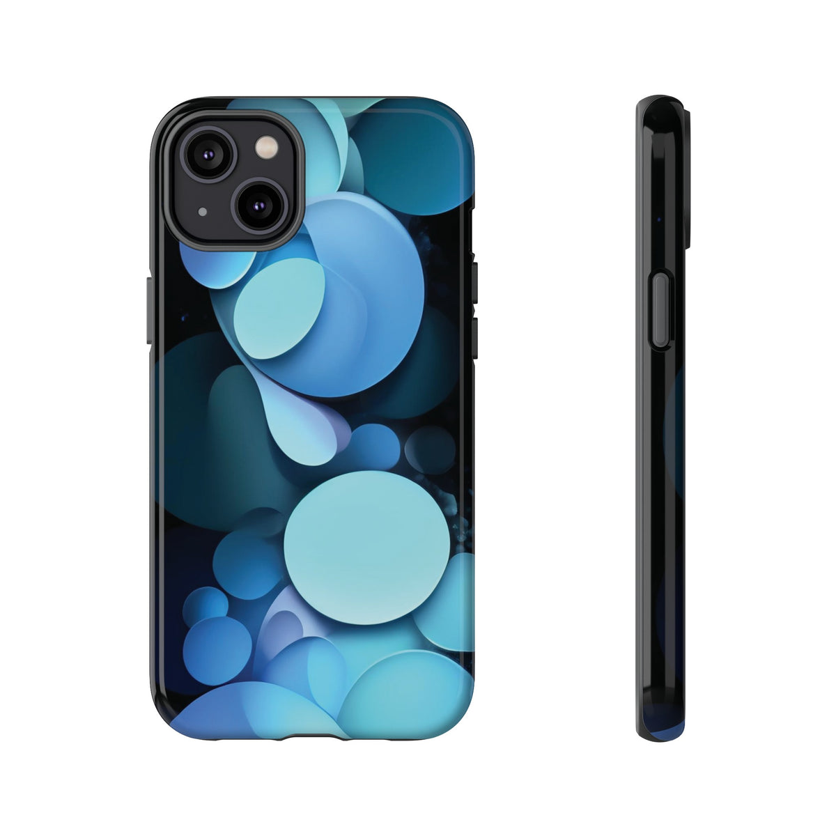 Abstract Blue balls in black Tough Phone Case