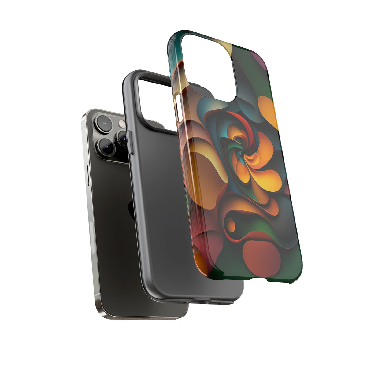 Colorful abstract design with a spiral design Tough Phone Cases