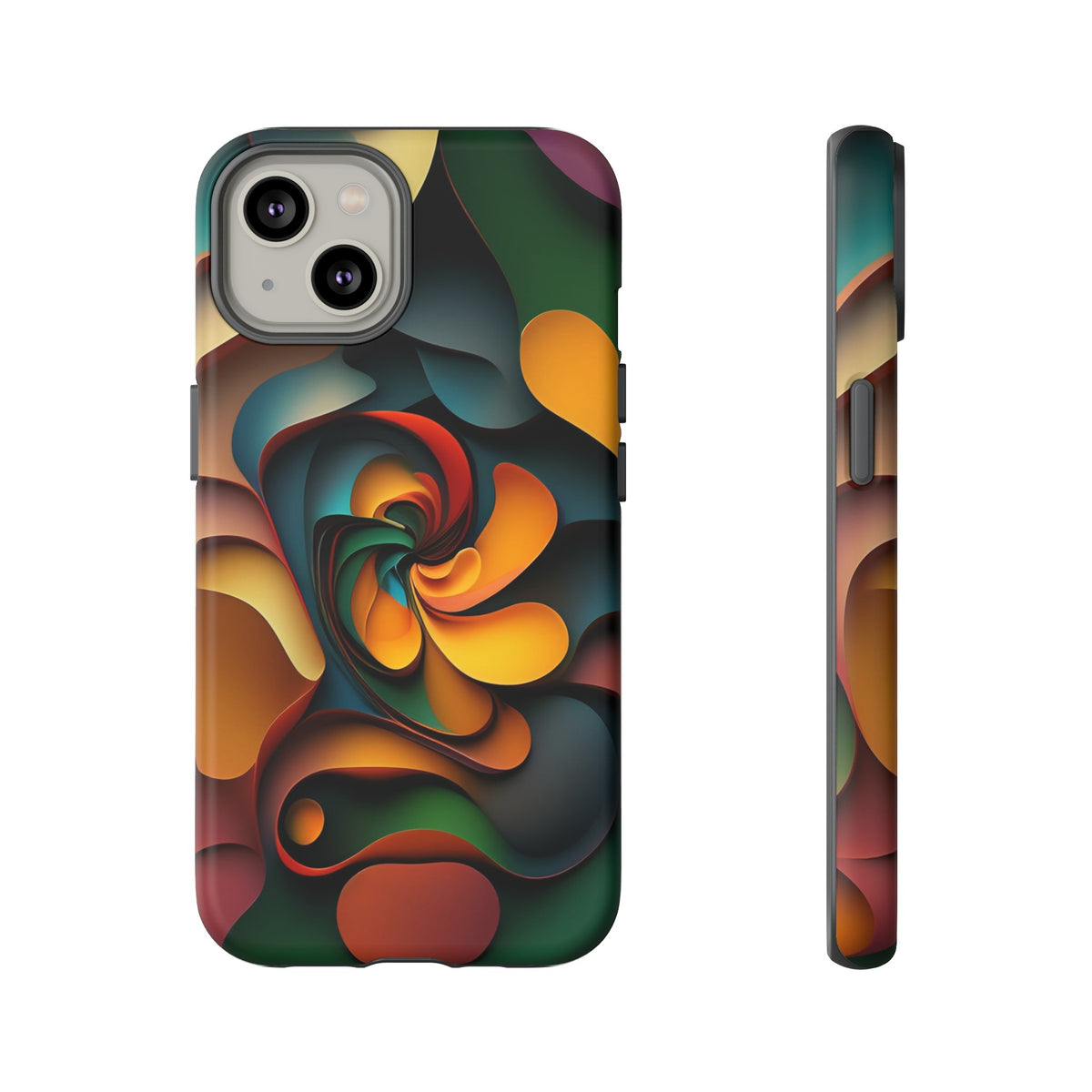 Colorful abstract design with a spiral design Tough Phone Cases