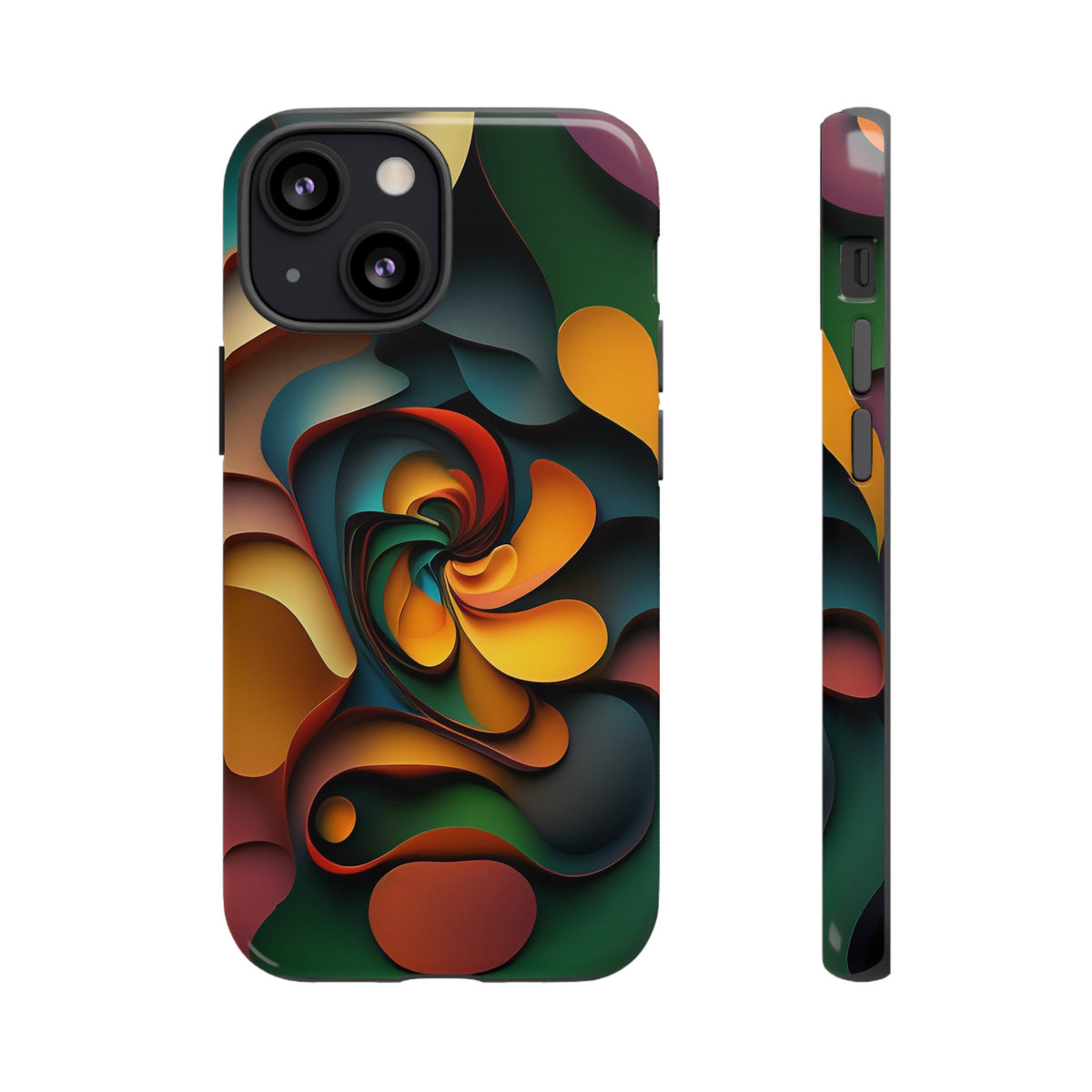 Colorful abstract design with a spiral design Tough Phone Cases