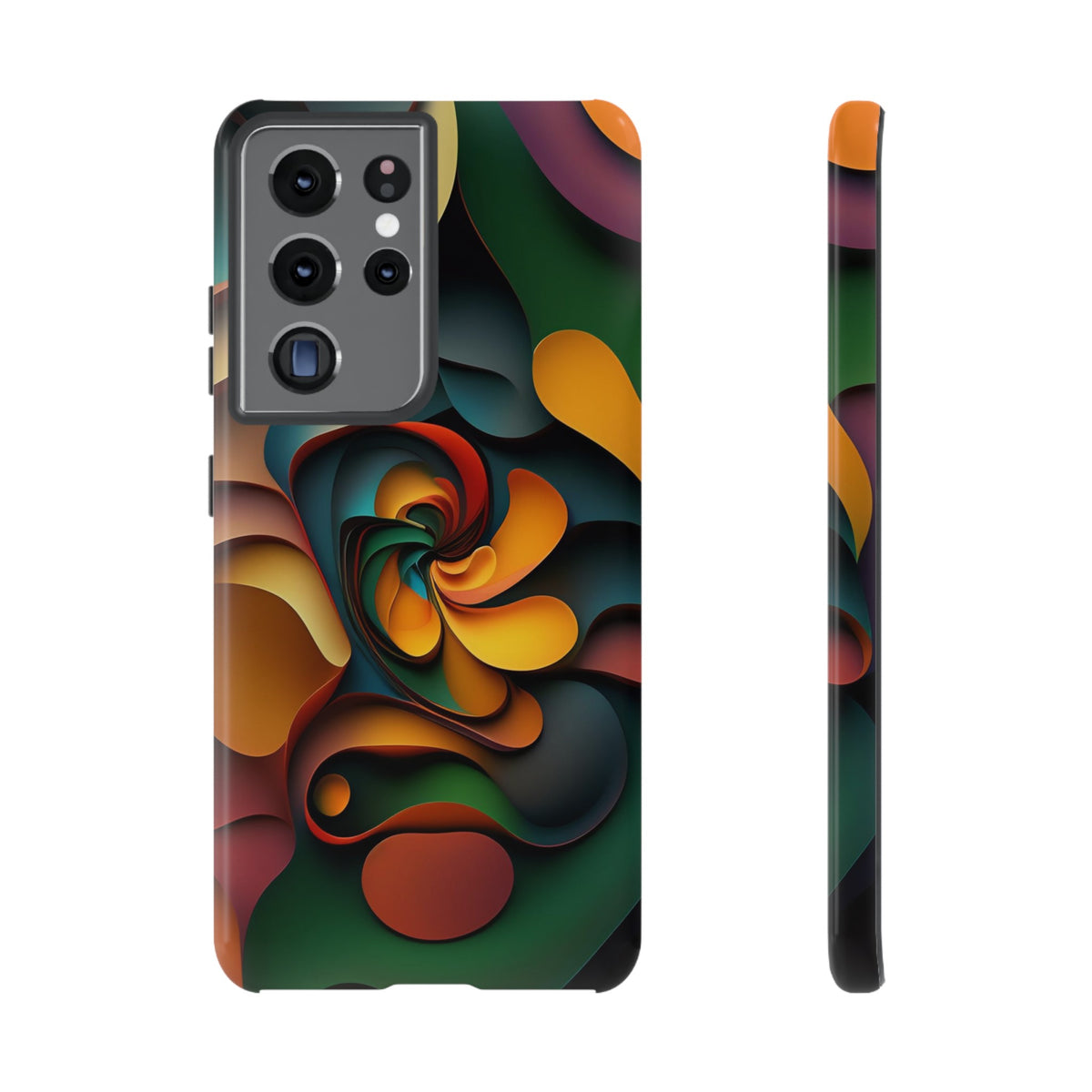 Colorful abstract design with a spiral design Tough Phone Cases