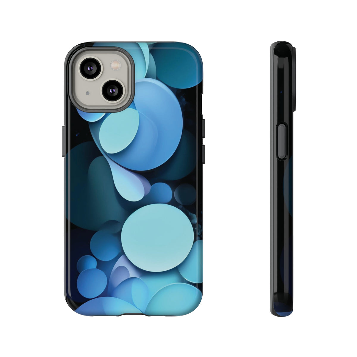 Abstract Blue balls in black Tough Phone Case